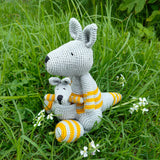 Kangaroo Soft Plush Toy | Toys For Kids | Handmade Infant Soothe Toys | Artisan Made In India | Amigurumi Toys | 100% Cotton | Crochet Cuddle Toys