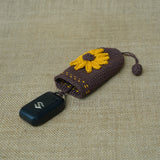 Sunflower Key Cover | Handmade Crochet Festival Decoration | Artisan Made In India | Eco-Friendly| 100% Cotton |
