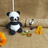 Panda Plush Stuffed Toy and Rakhi | Crochet Hand Made Toys | Toys For Kids | Handmade Infant Soothe Toys | Artisan Made In India | Amigurumi Toys | 100% Cotton | Crochet Cuddle Toys | Panda Rakhi