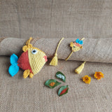 Colorfull Fish Plush Stuffed Toy and Rakhi| Crochet Key Chain | Key Chain | Handmade Infant Soothe Toys | Artisan Made In India | Amigurumi Toys | 100% Cotton | Crochet Cuddle Toys | Fish