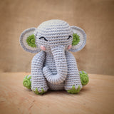 Sitting Elephant Soft Plush Toy | Toys For Kids | Handmade Infant Soothe Toys | Artisan Made In India | Amigurumi Toys | 100% Cotton | Crochet Cuddle Toys