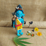 Shiva Plush Stuffed Toy and Rakhi| Sky Blue | Toys For Kids | Handmade Infant Soothe Toys | Artisan Made In India | Amigurumi Toys | 100% Cotton | Crochet Cuddle Toys | Bholenath