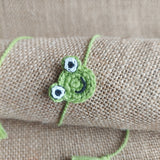 Frog Plush Stuffed Frog Toy and Rakhi| curtain Holder| Toys For Kids | Handmade Infant Soothe Toys | Artisan Made In India | Amigurumi Toys | 100% Cotton | Crochet Cuddle Toys | Rakhi