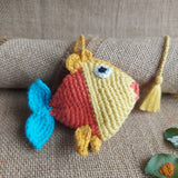 Colorfull Fish Plush Stuffed Toy and Rakhi| Crochet Key Chain | Key Chain | Handmade Infant Soothe Toys | Artisan Made In India | Amigurumi Toys | 100% Cotton | Crochet Cuddle Toys | Fish