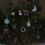 Christmas home decor - pack of 14 ornaments | Festive Glow Set – Heart,Snowman,Star,Bauble,Mistletoe,Santa,Tree,Snowflake,Bow,Reindeer,Hollyleaf,Moon,CandyCane,GiftBox|Gift pack