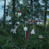 Christmas home decor - pack of 8 Stuffed Plush Toy | Festive Glow Set – Handcrafted Snowflake, Santa, Star, Reindeer, Bauble, Christmas Tree, Octopus, Snowman | Artisan Made In India | 100% Cotton | Gift pack