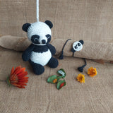 Panda Plush Stuffed Toy and Rakhi | Crochet Hand Made Toys | Toys For Kids | Handmade Infant Soothe Toys | Artisan Made In India | Amigurumi Toys | 100% Cotton | Crochet Cuddle Toys | Panda Rakhi