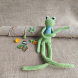 Frog Plush Stuffed Frog Toy and Rakhi| curtain Holder| Toys For Kids | Handmade Infant Soothe Toys | Artisan Made In India | Amigurumi Toys | 100% Cotton | Crochet Cuddle Toys | Rakhi