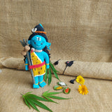 Shiva Plush Stuffed Toy and Rakhi| Sky Blue | Toys For Kids | Handmade Infant Soothe Toys | Artisan Made In India | Amigurumi Toys | 100% Cotton | Crochet Cuddle Toys | Bholenath