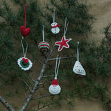 Christmas home decor - pack of 7 Stuffed Plush Toy | Festive Glow Set – Handcrafted santa, Heart, Snowman, Star, Bauble, Mistletoe, Christmas Tree , | Artisan Made In India | 100% Cotton | Gift pack