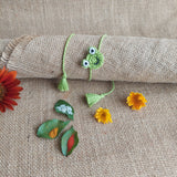 Frog Plush Stuffed Frog Toy and Rakhi| curtain Holder| Toys For Kids | Handmade Infant Soothe Toys | Artisan Made In India | Amigurumi Toys | 100% Cotton | Crochet Cuddle Toys | Rakhi