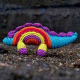 Colored Dinosaur Soft Plush Toy | Toys For Kids | Handmade Infant Soothe Toys | Artisan Made In India | Amigurumi Toys | 100% Cotton | Crochet Cuddle Toys