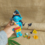 Shiva Plush Stuffed Toy and Rakhi| Sky Blue | Toys For Kids | Handmade Infant Soothe Toys | Artisan Made In India | Amigurumi Toys | 100% Cotton | Crochet Cuddle Toys | Bholenath