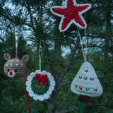 Christmas home decor - pack of 14 ornaments | Festive Glow Set – Heart,Snowman,Star,Bauble,Mistletoe,Santa,Tree,Snowflake,Bow,Reindeer,Hollyleaf,Moon,CandyCane,GiftBox|Gift pack