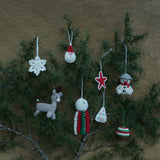 Christmas home decor - pack of 8 Stuffed Plush Toy | Festive Glow Set – Handcrafted Snowflake, Santa, Star, Reindeer, Bauble, Christmas Tree, Octopus, Snowman | Artisan Made In India | 100% Cotton | Gift pack