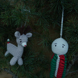 Christmas home decor - pack of 8 Stuffed Plush Toy | Festive Glow Set – Handcrafted Snowflake, Santa, Star, Reindeer, Bauble, Christmas Tree, Octopus, Snowman | Artisan Made In India | 100% Cotton | Gift pack