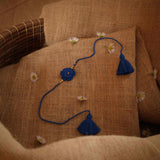 Blue Flower Moti Rakhi | Rakshabandhan | For Kids & Adults | Artisan Made In India | 100% Cotton | Crochet, Handcrafted
