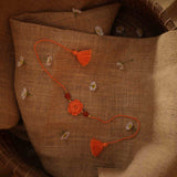 Orange Flower Moti Rudraksh Rakhi | Rakshabandhan | For Kids & Adults | Artisan Made In India | 100% Cotton | Crochet, Handcrafted