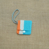 Stripe Airpod Pouch | Handmade Crochet Festival Decoration | Artisan Made In India | Eco-Friendly| 100% Cotton |