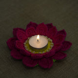 Lotus Tealight Holder and Rangoli | Handmade Crochet Festival Decoration | Artisan Made In India | Eco-Friendly| 100% Cotton |
