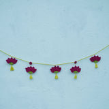 Lotus Toran | Handmade Crochet Festival Decoration | Artisan Made In India | Eco-Friendly| 100% Cotton | Toran
