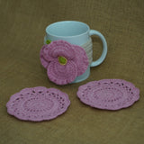 Poppy Mug Warmer| Handmade Crochet Festival Decoration | Artisan Made In India | Eco-Friendly| 100% Cotton |