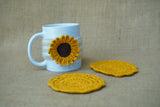 Sunflower Mug Warmer| Handmade Crochet Festival Decoration | Artisan Made In India | Eco-Friendly| 100% Cotton |