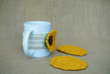 Flower Tea Coaster | Handmade Crochet Festival Decoration | Artisan Made In India | Eco-Friendly| 100% Cotton |
