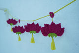 Lotus Toran | Handmade Crochet Festival Decoration | Artisan Made In India | Eco-Friendly| 100% Cotton | Toran