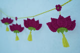 Lotus Toran | Handmade Crochet Festival Decoration | Artisan Made In India | Eco-Friendly| 100% Cotton | Toran