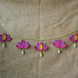 Lotus ToranB | Handmade Crochet Festival Decoration | Artisan Made In India | Eco-Friendly| 100% Cotton | Diwali | Toran