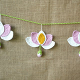 Lotus ToranA | Handmade Crochet Festival Decoration | Artisan Made In India | Eco-Friendly| 100% Cotton | Diwali | Toran