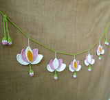 Lotus ToranA | Handmade Crochet Festival Decoration | Artisan Made In India | Eco-Friendly| 100% Cotton | Diwali | Toran