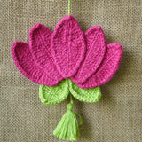 Lotus ToranC | Handmade Crochet Festival Decoration | Artisan Made In India | Eco-Friendly| 100% Cotton | Diwali | Toran
