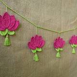 Lotus ToranC | Handmade Crochet Festival Decoration | Artisan Made In India | Eco-Friendly| 100% Cotton | Diwali | Toran