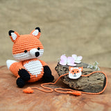 Fox Plush Stuffed Toy | Orange | Toys For Kids | Handmade Infant Soothe Toys | Artisan Made In India | Amigurumi Toys | 100% Cotton | Crochet Cuddle Toys