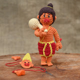 Hanuman Plush Stuffed Toy | Toys for Kids | Handmade Infant Soothe Toys | Artisan Made in India | Amigurumi Toys | 100% Cotton | Crochet Cuddle Toys | Rakshabandhan | Gifting