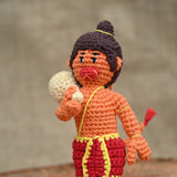 Hanuman Ji Stuffed Plush Toy | Toys For Kids | Handmade Infant Soothe Toys | Artisan Made In India | Amigurumi Toys | 100% Cotton | Crochet Cuddle Toys | Anjaneya | Bajarangbali