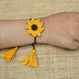 Kids Rakhi | Sunflower | Rakshabandhan | For Kids & Adults | Artisan Made In India | 100% Cotton | Crochet, Handcrafted