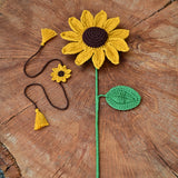 Sunflower Plush Stuffed Toy | Yellow | Toys For Kids | Handmade Infant Soothe Toys | Artisan Made In India | Amigurumi Toys | 100% Cotton | Crochet Cuddle Toys