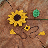 Sunflower Plush Stuffed Toy | Yellow | Toys For Kids | Handmade Infant Soothe Toys | Artisan Made In India | Amigurumi Toys | 100% Cotton | Crochet Cuddle Toys