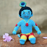 Krishna ji Plush Stuffed Toy | Sky Blue | Toys For Kids | Handmade Infant Soothe Toys | Artisan Made In India | Amigurumi Toys | 100% Cotton | Crochet Cuddle Toys | kanha ji