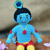 Krishna ji Plush Stuffed Toy | Sky Blue | Toys For Kids | Handmade Infant Soothe Toys | Artisan Made In India | Amigurumi Toys | 100% Cotton | Crochet Cuddle Toys | kanha ji