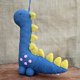 HN Dino Stuffed Plush Toy | Toys For Kids | Handmade Infant Soothe Toys | Artisan Made In India | Amigurumi Toys | 100% Cotton | Crochet Cuddle Toys