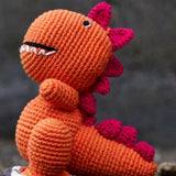 T-Rex Soft Plush Toy | Toys For Kids | Handmade Infant Soothe Toys | Artisan Made In India | Amigurumi Toys | 100% Cotton | Crochet Cuddle Toys