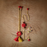 Red & Yellow Rakhi & Lumba Combo | Rakshabandhan | For Kids & Adults | Artisan Made In India | 100% Cotton | Crochet, Handcrafted