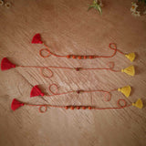 Rudraksha Rakhi Combo Set of 4 | Rakshabandhan | For Kids & Adults | Artisan Made In India | 100% Cotton | Crochet, Handcrafted