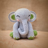 Sitting Elephant Stuffed Plush Toy | Elephant Rakhi | Toys For Kids | Handmade Infant Soothe Toys | Artisan Made In India | Amigurumi Toys | 100% Cotton | Crochet Cuddle Toys