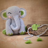 Sitting Elephant Stuffed Plush Toy | Elephant Rakhi | Toys For Kids | Handmade Infant Soothe Toys | Artisan Made In India | Amigurumi Toys | 100% Cotton | Crochet Cuddle Toys
