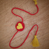 Kids Rakhi | Heart | Rakshabandhan | For Kids & Adults | Artisan Made In India | 100% Cotton | Crochet, Handcrafted